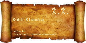 Kuhl Klaudia névjegykártya