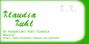 klaudia kuhl business card